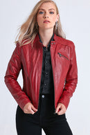 Kylie Women's Leather Jacket | Derimod