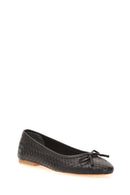 Black Women's Leather Ballerinas | Derimod
