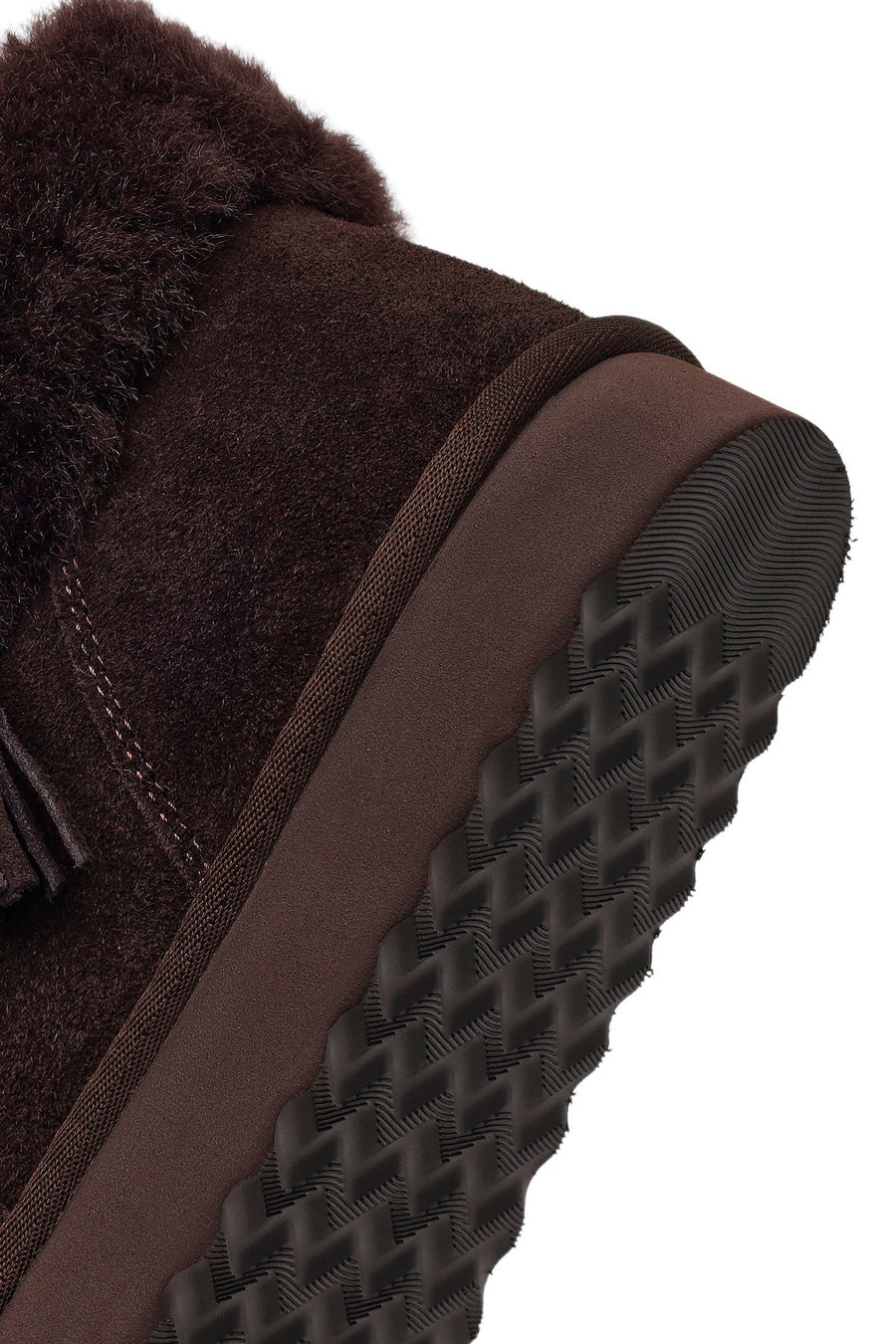Woman Brown Embellished Suede Teddy Boots