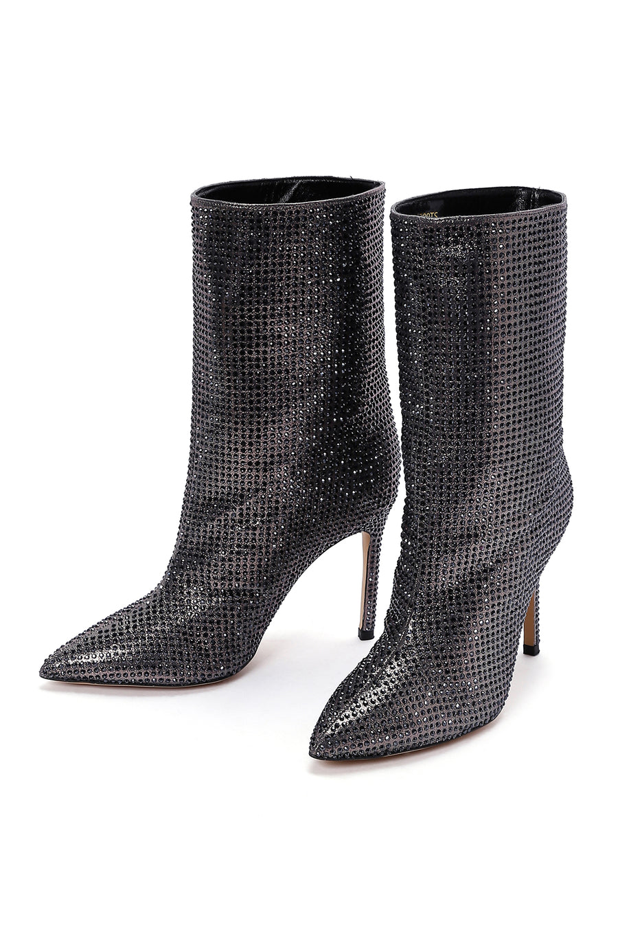 Women's Anthracite Stone Thin Heeled Leather Boots