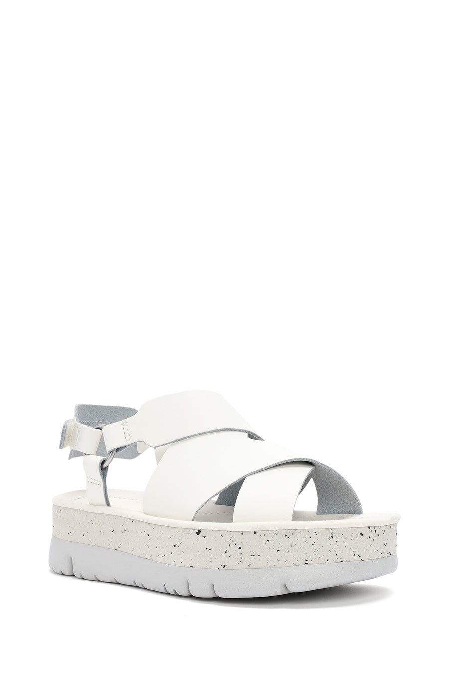 Camper Women's White Oruga Up Thick Soled Leather Sandals
