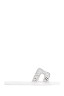 Women's White Stone Jelly Slippers | Derimod