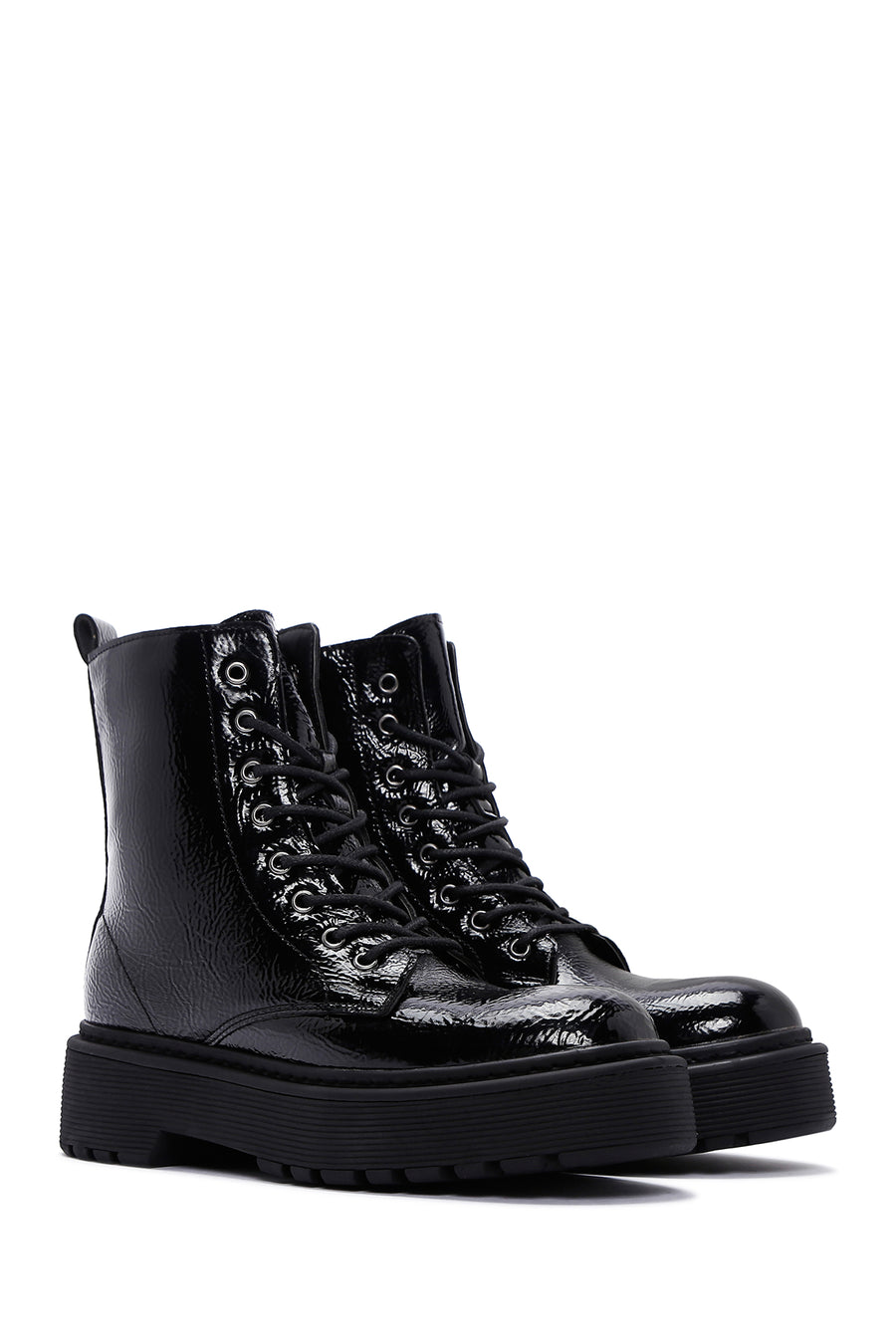 Women's Black Patent Leather Boots