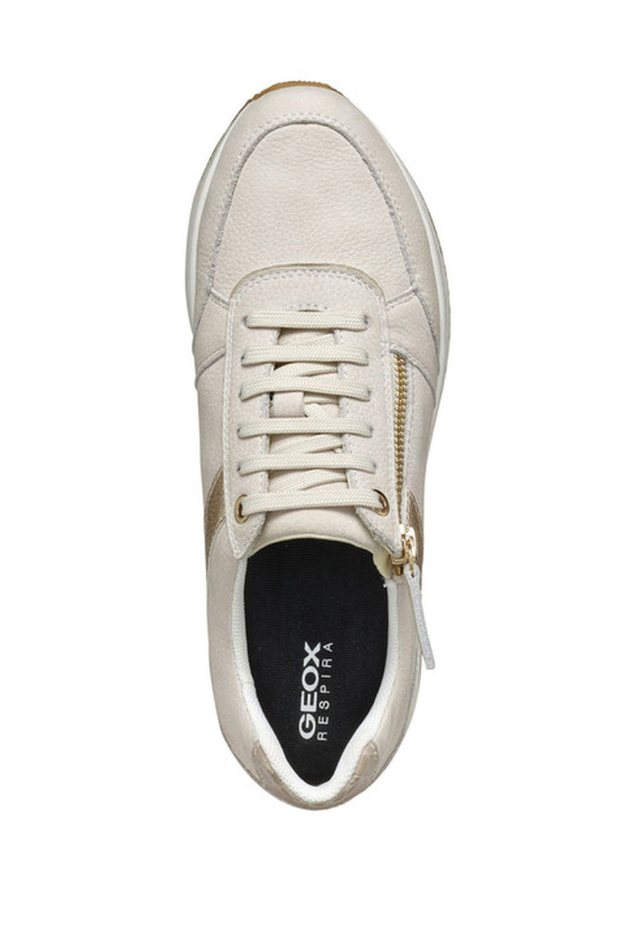 Geox Women's Beige Kency Thick Soled Lace-up Sneaker