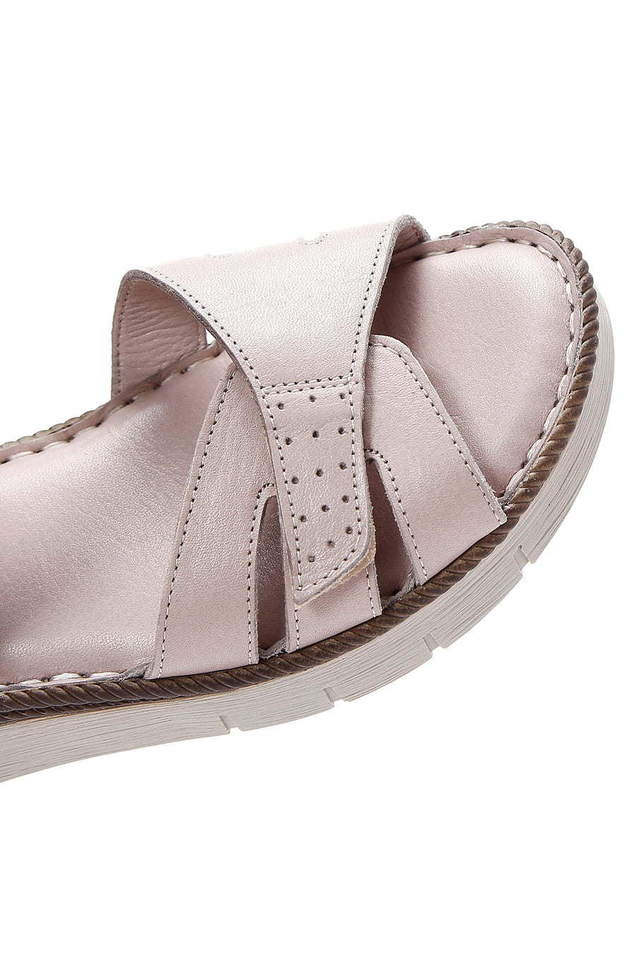 Kadın Bej Deri Comfort Sandalet