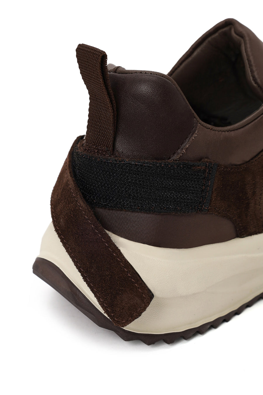 Woman Brown Lace-up Thick-soled Leather Sneaker