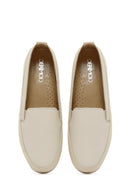 Women's Cream Leather Comfort Loafers | Derimod