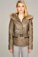 Layla Women's Leather Jacket | Derimod