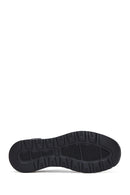 Erkek Siyah Bağcıklı Deri Casual Sneaker | Derimod