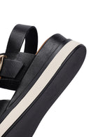 Women's Black Ankle Buckle Thick Soled Leather Sandals | Derimod