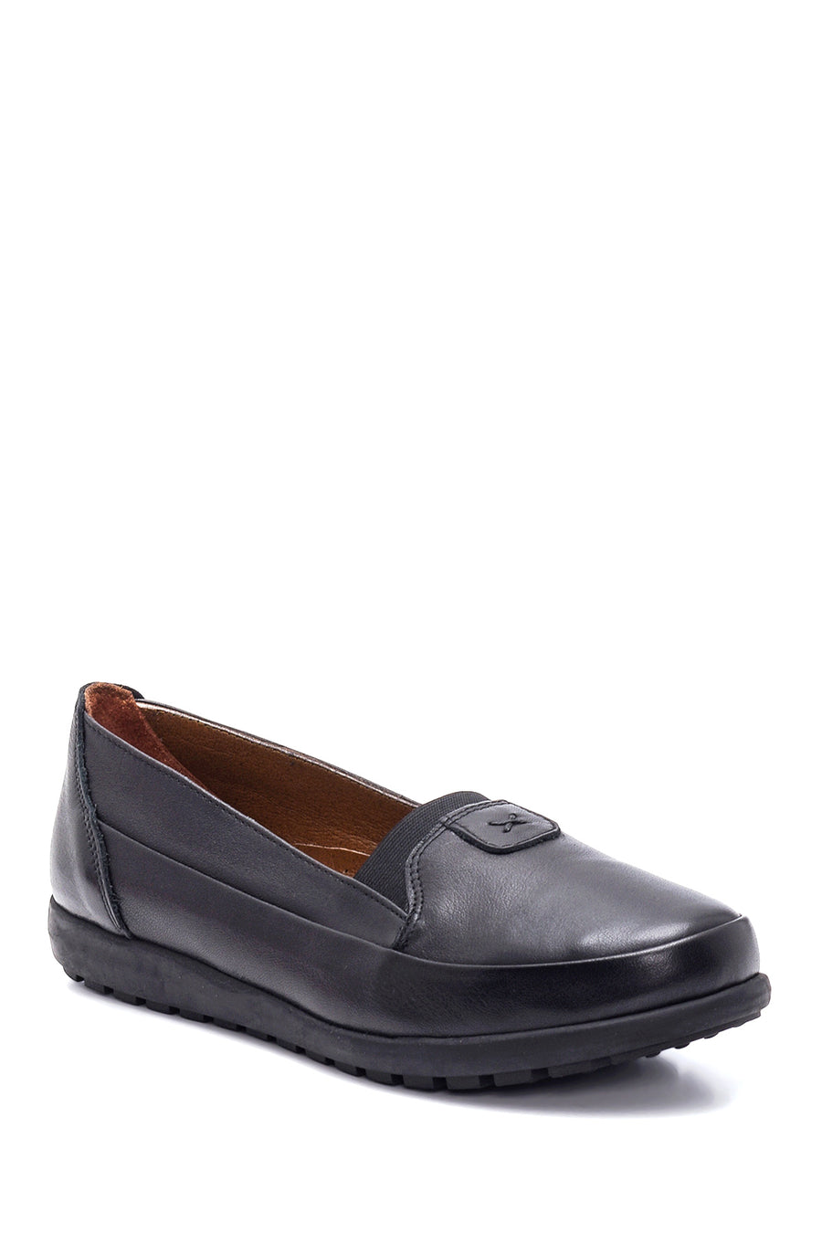 Women's Black Leather Comfort Loafer