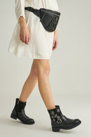 Women's Leather Boots with Metal Detail | Derimod