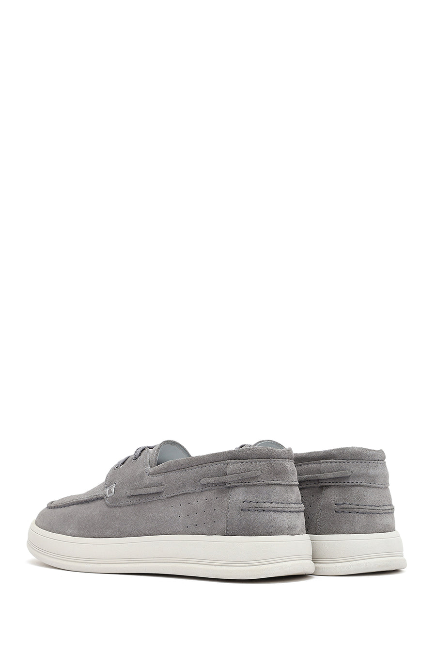 Men's Gray Lace-up Suede Leather Casual Shoes