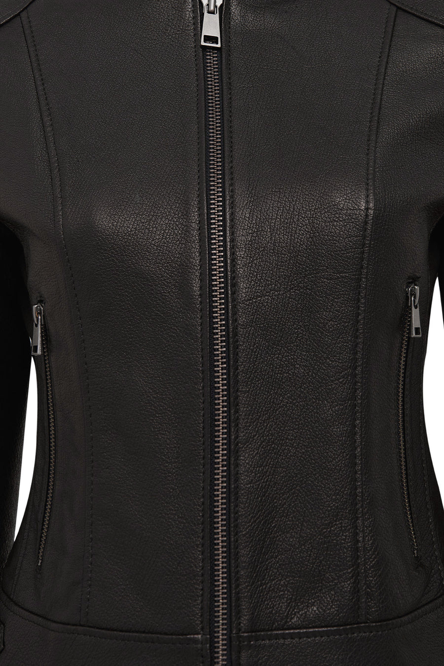 Prima Woman Black Short Leather Jacket