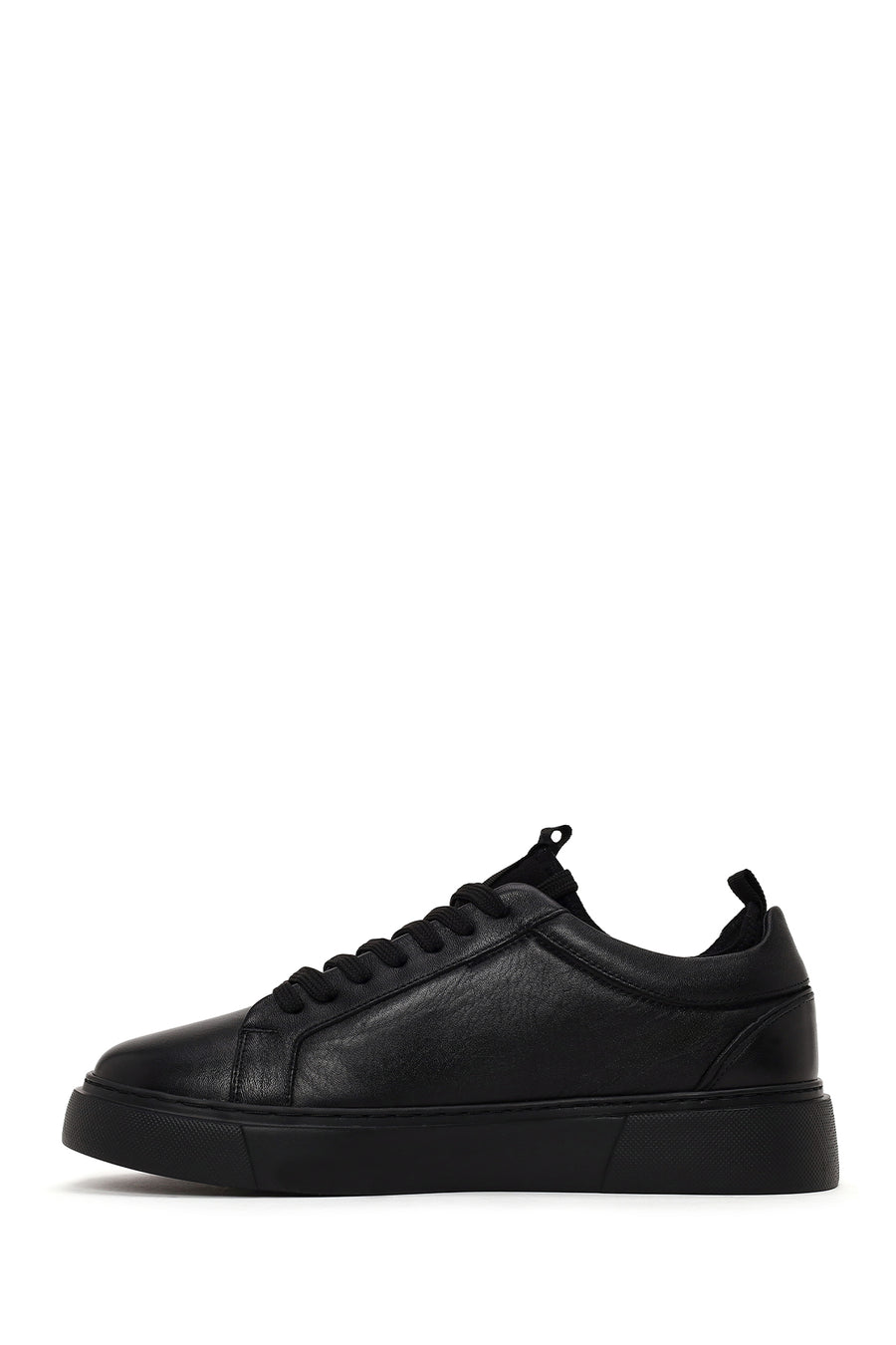 Male Black Lace-up Leather Sneaker