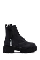 Women's Black Zippered Casual Boots | Derimod