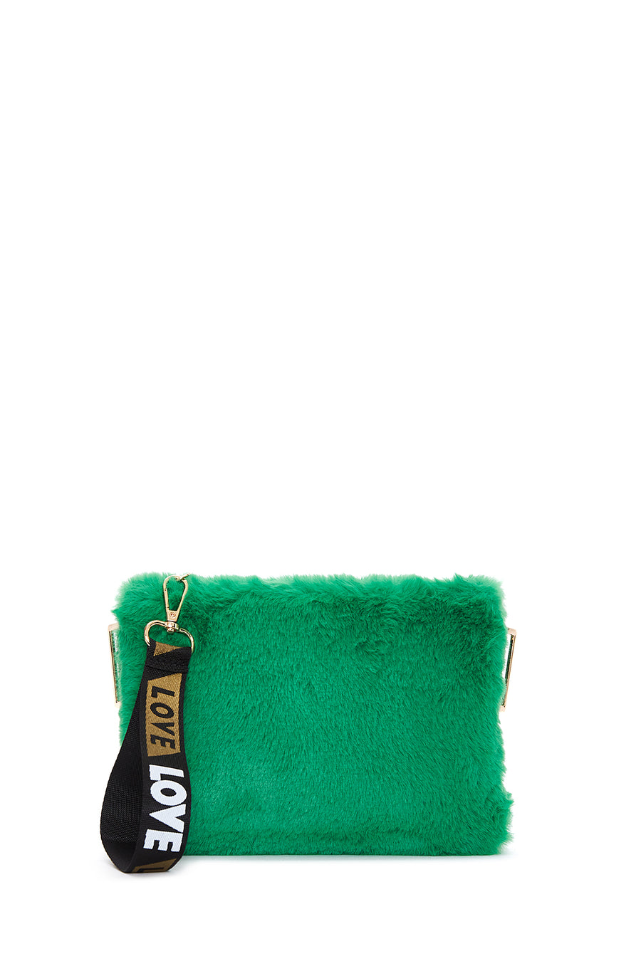 Women's Green Plush Portfolio Bag