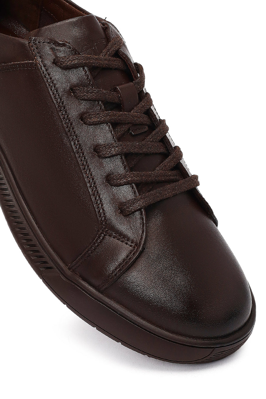 Men's Brown Lace-Up Leather Casual Sneaker