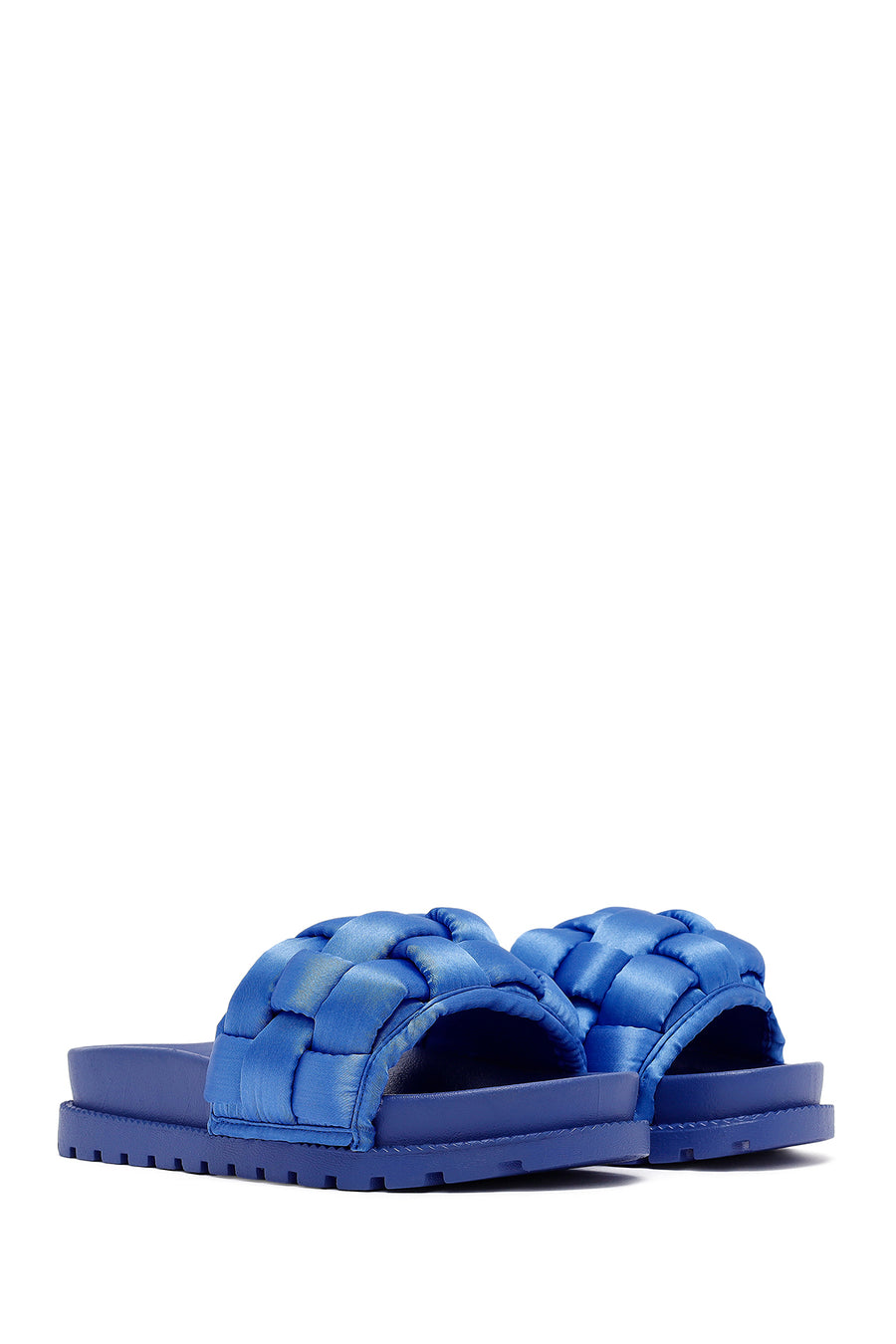 Women's Blue Knitted Detailed Jelly Slippers