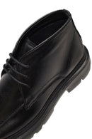 Men's Black Lace-Up Thick-Soled Leather Casual Boot | Derimod