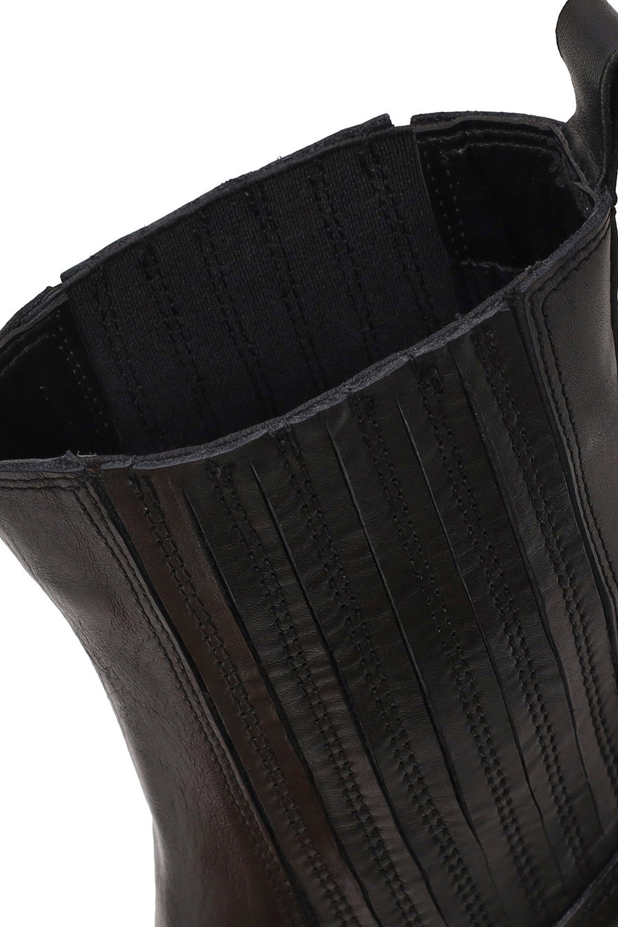 Woman Black Chunky-Heel Leather Cowboy Boots