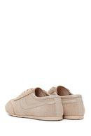 Women's Beige Lace-Up Suede Leather Sneaker | Derimod