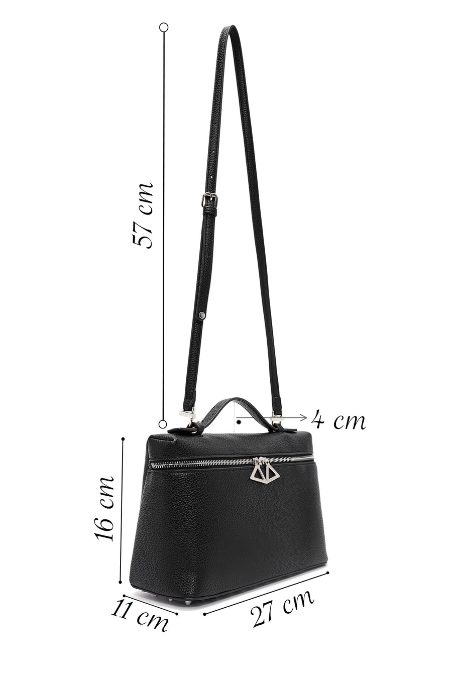 Women's Black Long Strap Mini Handbag