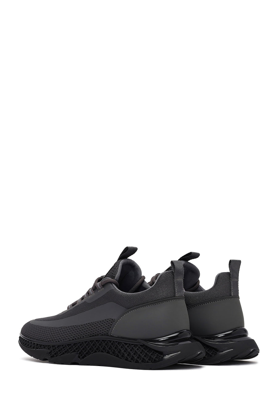 Derimod Zero Male Gray Thick-Soled Lace-Up Fabric Sneaker