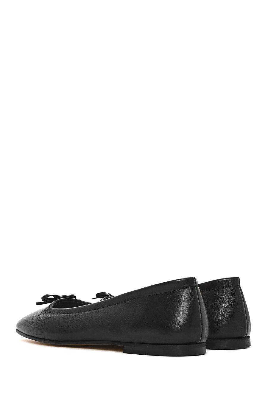 Derimod Flex Woman Black Bow Leather Ballerine Shoes