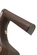 Woman Brown Platform Chunky High-Heeled Sandals | Derimod