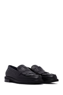 Woman Black Tassel Leather Masculine Loafer | Derimod