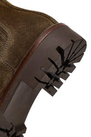 Women's Khaki Suede Leather Chelsea Boot | Derimod