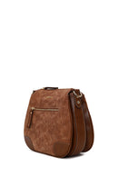 Woman Tobacco Long-Strap Nubuck Crossbody Bag | Derimod
