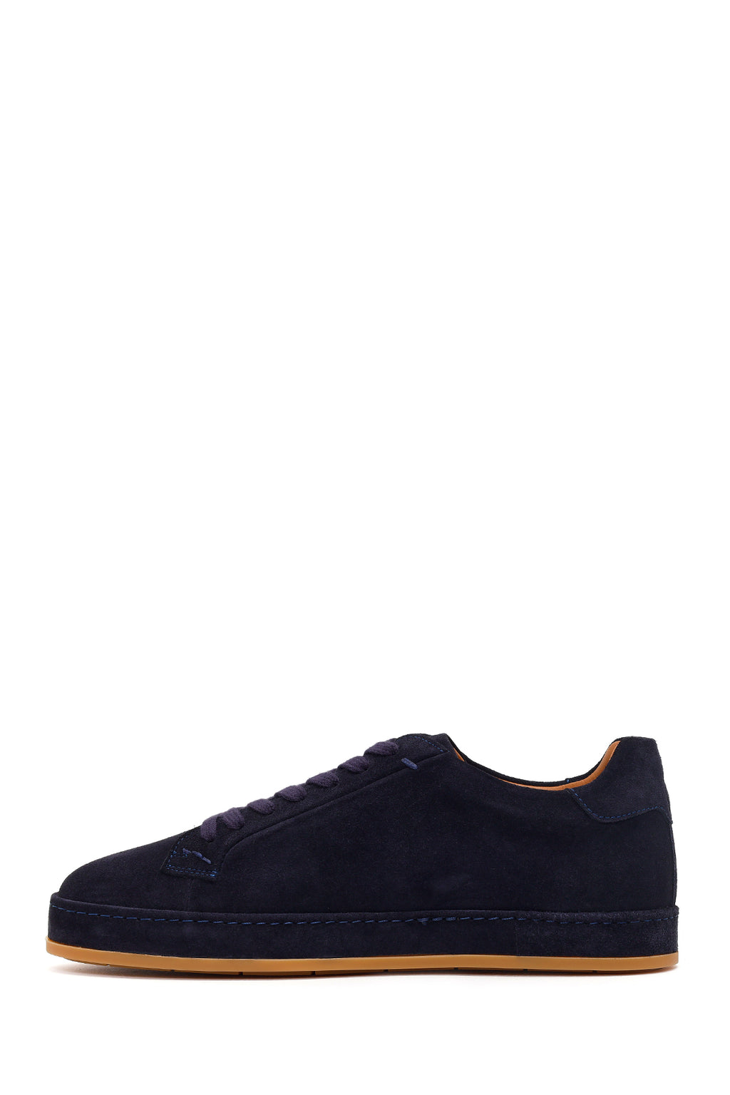 Erkek Lacivert Bağcıklı Süet Deri Sneaker