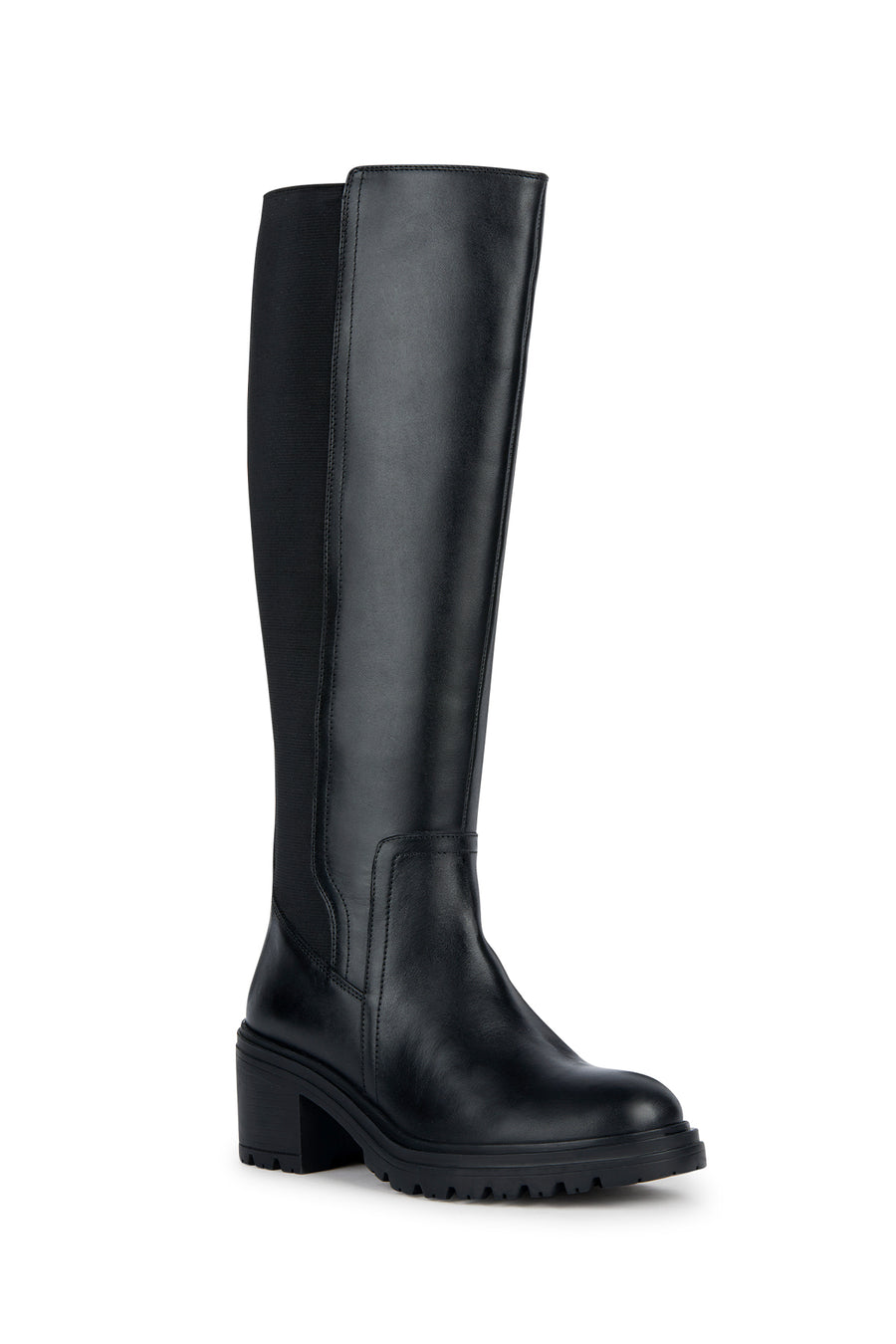 Geox Women's Black Leather Heeled Boots