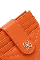 Woman Orange Quilted Card Holder | Derimod