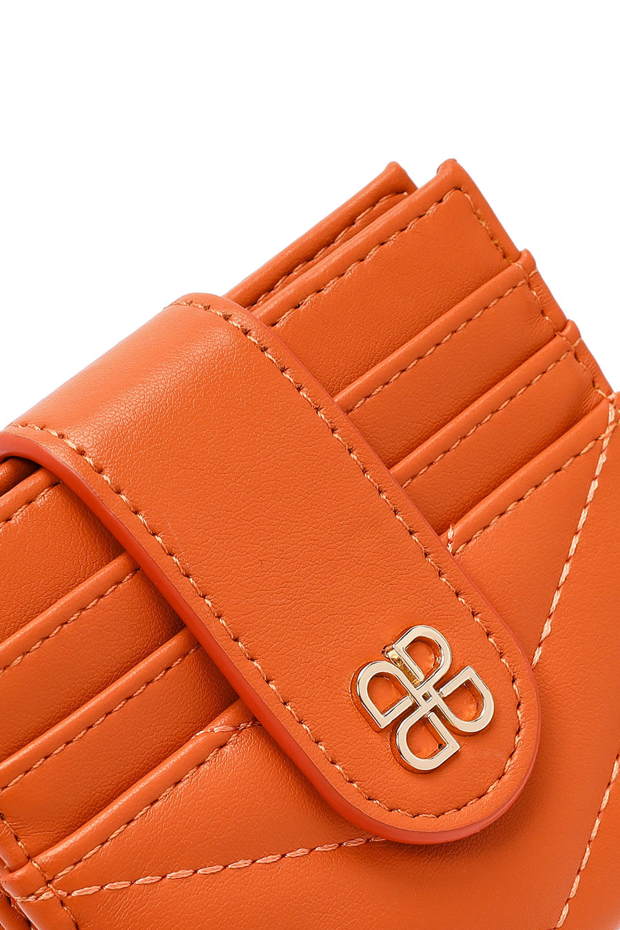 Woman Orange Quilted Card Holder