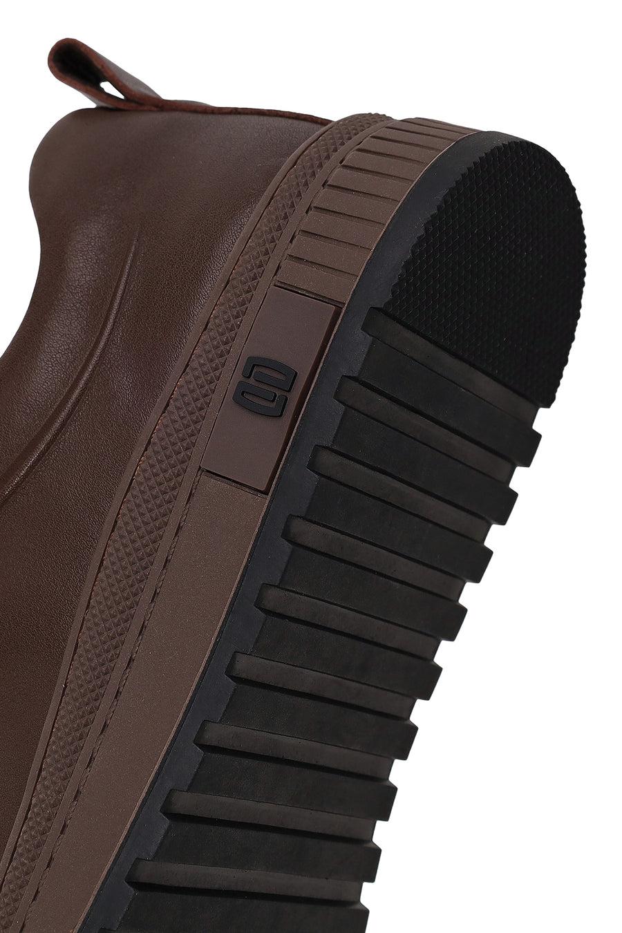 Erkek Kahverengi Bağcıklı Deri Sneaker