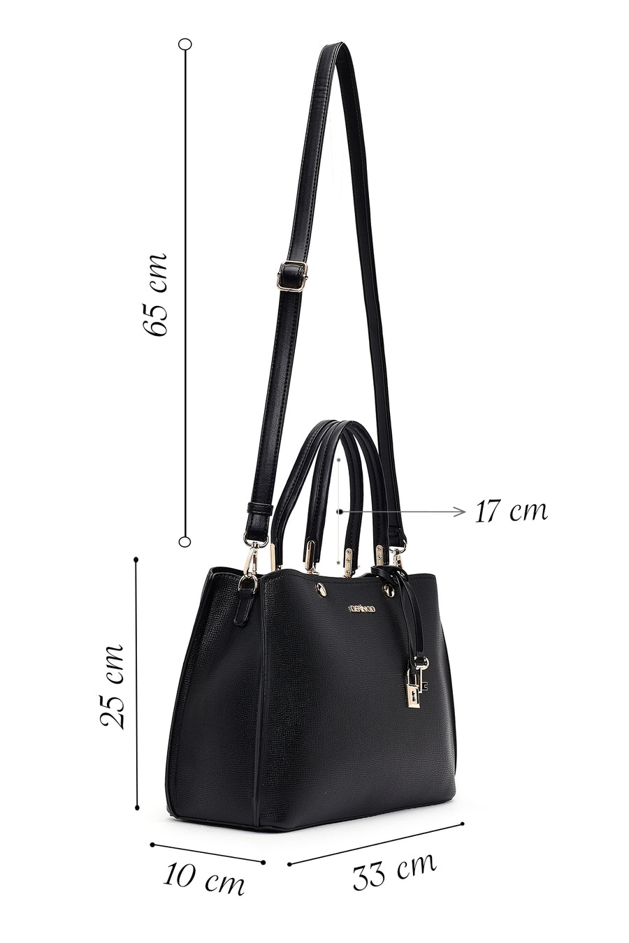 Women's Black Long Strap Classic Handbag