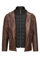 Mbappe Men's Brown Leather Jacket | Derimod