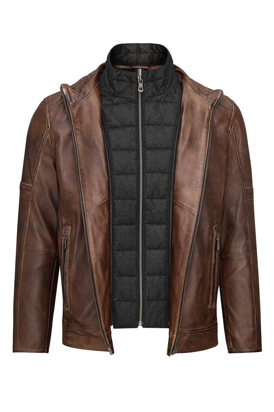 Mbappe Men's Brown Leather Jacket