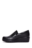 Kadın Siyah Deri Dolgu Topuklu Loafer | Derimod