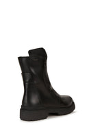 Geox Women's Black Nevegal Abx Leather Zippered Boots | Derimod