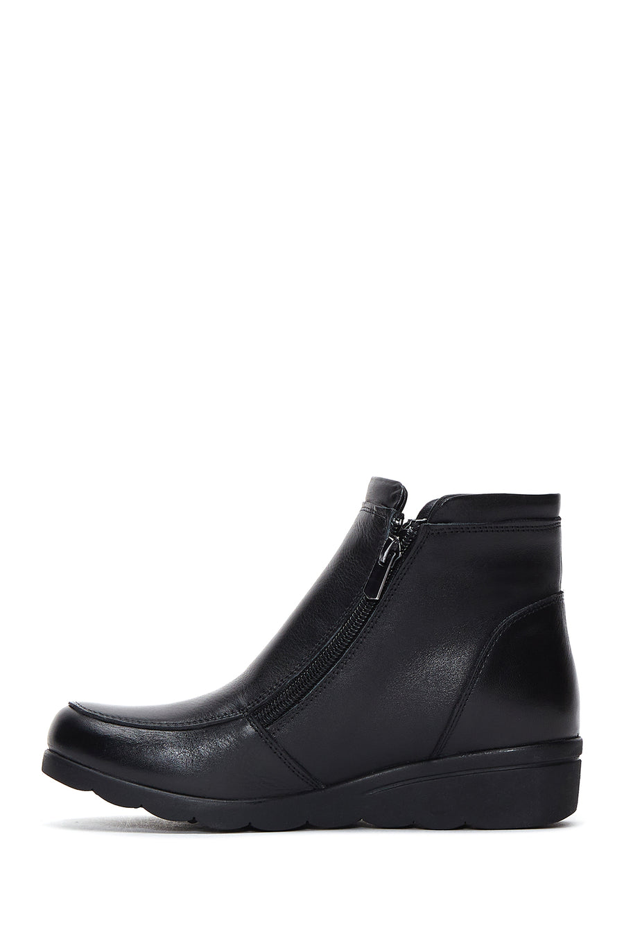 Women's Black Leather Casual Boots