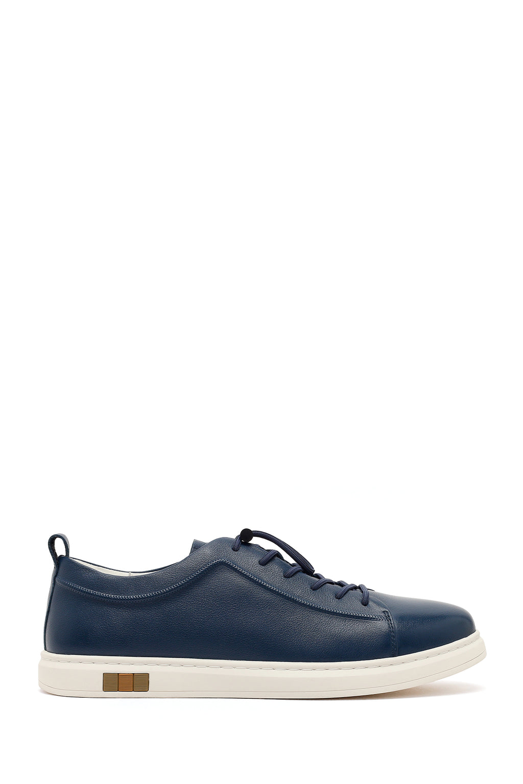 Erkek Lacivert Deri Sneaker