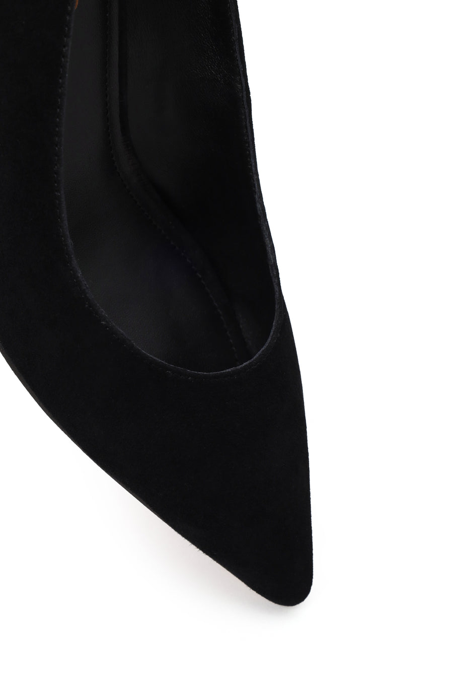 Kadın Siyah Kısa İnce Topuklu Süet Deri Stiletto