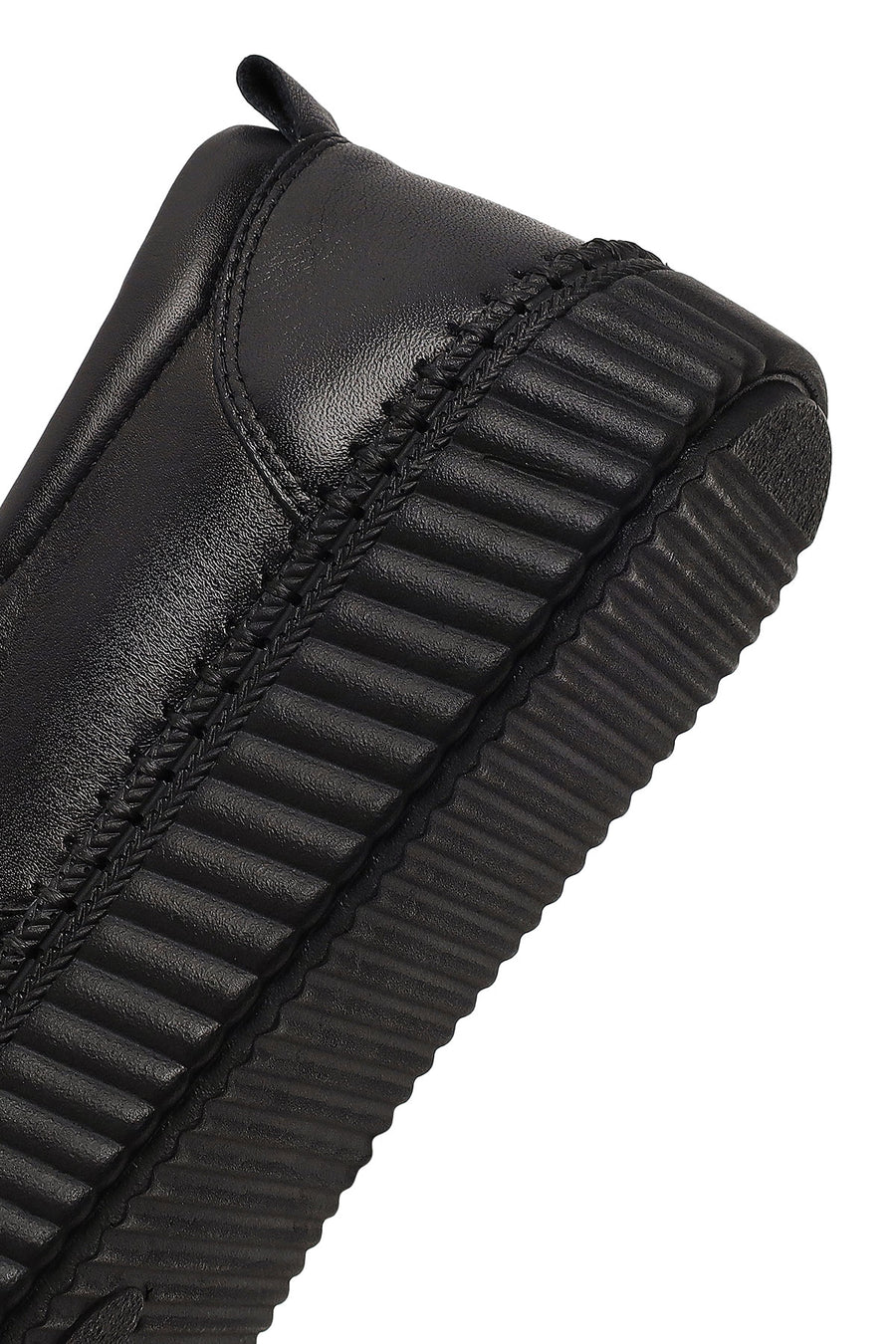 Women's Black Thick-Soled Leather Comfort Shoe