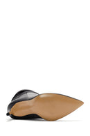 Woman Black High Thin-Heeled Leather Boots | Derimod