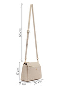 Woman Cream Printed Long-Strap Crossbody Bag | Derimod