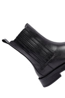 Woman Black Leather Chelsea Boots | Derimod